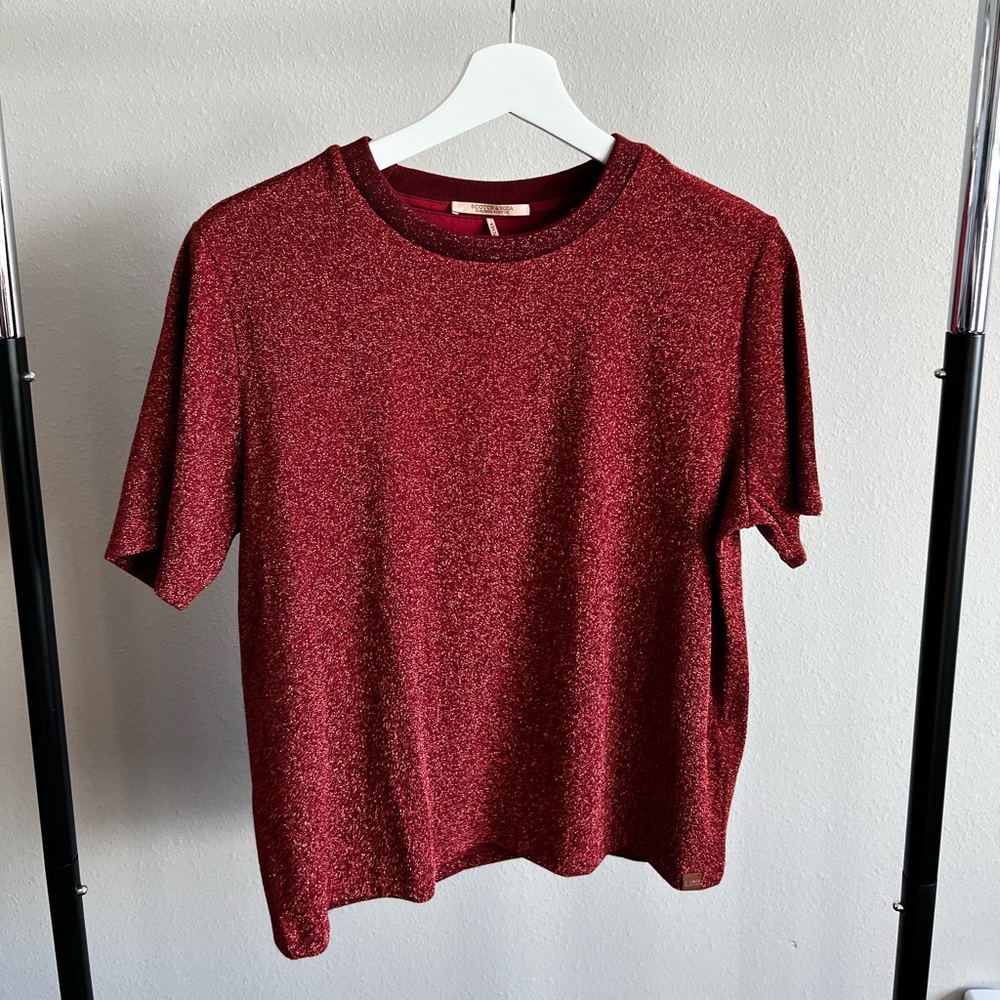 Lurex metallic red shirt from Scotch & Soda